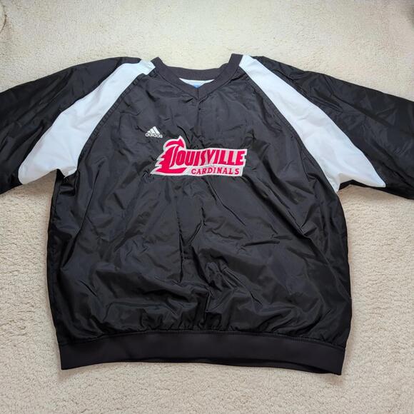 Vintage Y2K Adidas Louisville Cardinals Pullover Windbreaker Lined Jacket Large - Picture 2 of 10